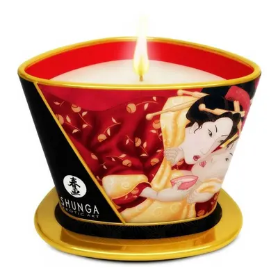 Shunga - Massage Candle Strawberry 170 ml beige