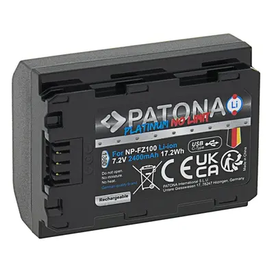 PATONA Akku für Sony NP-FZ100 2600mAh Li-Ion Platinum mit USB-C Ladefunktion