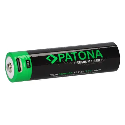 PATONA Premium 18650 Zelle Li-Ion Akku + USB-C Input 3,7V 3300mAh