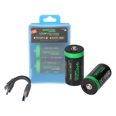 2x LR14 Baby C Premium Akkus 3,5Wh mit USB-C und Ladekabel