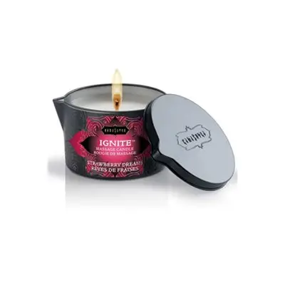 Kama Sutra Massage Candle Strawberry Dreams 170 g Wachs weiss