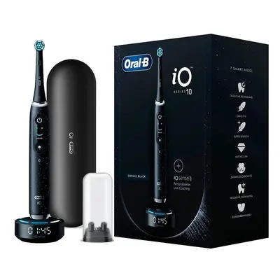 Premium Black Edition: Oral-B iO Series 10 Cosmic Black mit 8 iO Aufsteckbürsten & Zahnseide