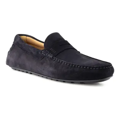 BOSS Black Herren Mokassins blau Veloursleder