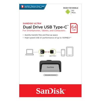 SANDISK Ultra Dual-64 Gigabyte USB-C