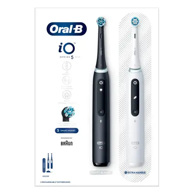 Oral-B iO5 elektrische Zahnbürste + Etui DUO Black & White 2 St.