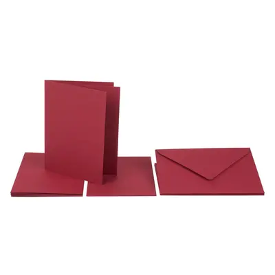 Doppelkarten mit Umschlägen und Einlegeblättern - Dunkelrot