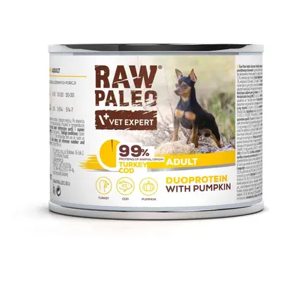 Hundenassfutter – Raw Paleo Adult Truthahn & Kabeljau und Kürbis 200g Dose