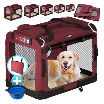 Hundebox faltbar XL 82x58x58cm Dunkelrot