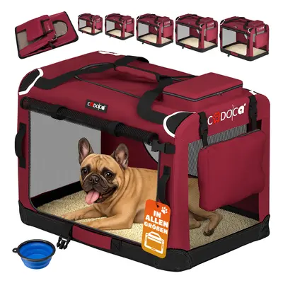 Hundebox faltbar M 60x42x44cm Dunkelrot