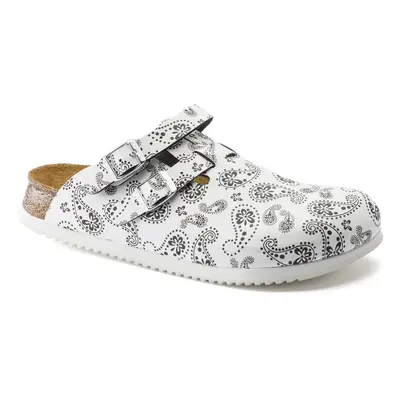 Birkenstock Clog Kay Superlauf, Birko-Flor, Paisley Black/White, schmal Schuhe 1 St weiss