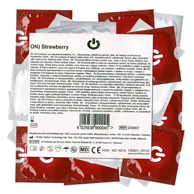 On) *Strawberry* Kondome 50 St rot