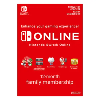 Nintendo Switch Online 12 Monate (365 Tage) Familienmitgliedschaft Switch