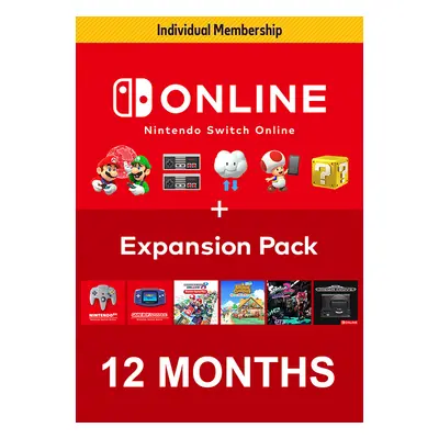 Nintendo Switch Online 12-Month Membership + Expansion Pack – Switch & Switch 2 (Europe & UK)