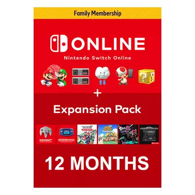 Nintendo Switch Online 12-Month Family Membership + Expansion Pack – Switch & Switch 2 (Europe &