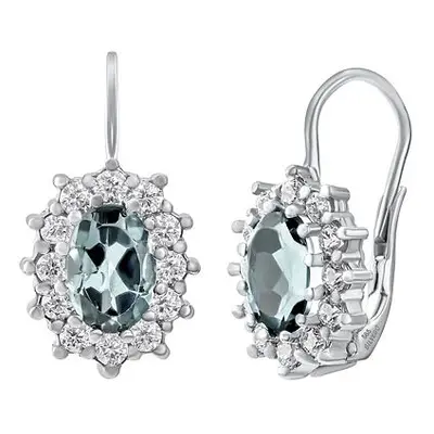 Aquamarin Ohrringe Kate aus Weißgold 585 mit echtem Aquamarin und Brilliance Zirconia