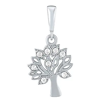 Anhänger Baum Arboria aus Weißgold mit Brilliance Zirconia