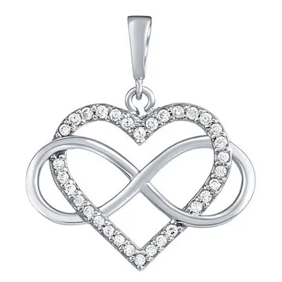 Goldherzanhänger mit Infinity Jade in Weißgold mit Brilliance Zirconia