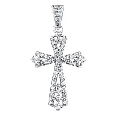 Silberanhänger Kreuz Adnai mit klaren Brilliance Zirconia