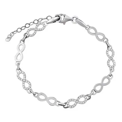 Weißgoldarmband Tina, verziert mit Infinity-Symbol und Brilliance Zirconia