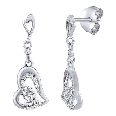 Tarja Silber-Hängeohrringe in Herzform mit Brilliance Zirconia