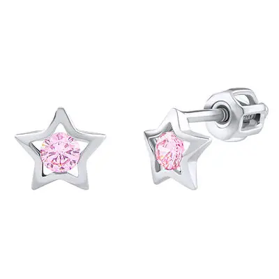 Ohrstecker aus Silber 925 Adina mit rosa Brilliance Zirconia für Damen und Kinder