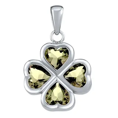 Kleeblatt-Anhänger aus Silber mit hellgrünen Brilliance Zirconia