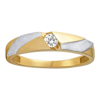 Ehering aus Gold Coraline mit Brilliance Zirconia aus 14 Karat Gelb- und Weißgold ringgröße 53
