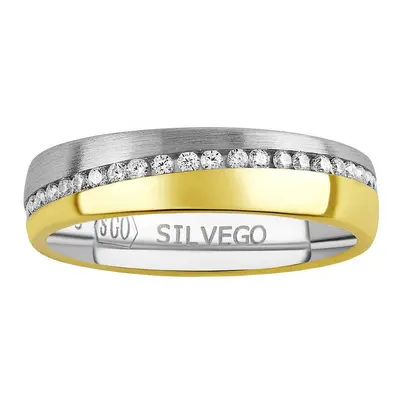 Ehering aus 925 Sterling Silber Vergoldet mit Gelbgold mit Brilliance Zirconia GLOWIE ringgröße 
