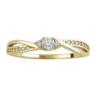 Verlobungsring aus Gelbgold 585 mit Brilliance Zirconia ringgröße 62
