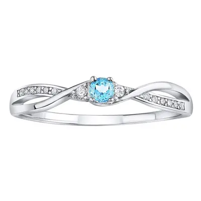 Topasring aus Silber 925 mit echtem blauem Topas und Brilliance Zirconia ringgröße 62