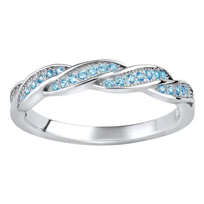 Silberring IRIS mit blauen Zirkonia Brilliance Zirconia ringgröße 49
