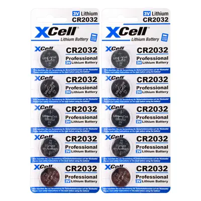 10er Spar-Set XCell CR2032 Lithium-Knopfzelle 3V / 220mAh (2x5er Pack)